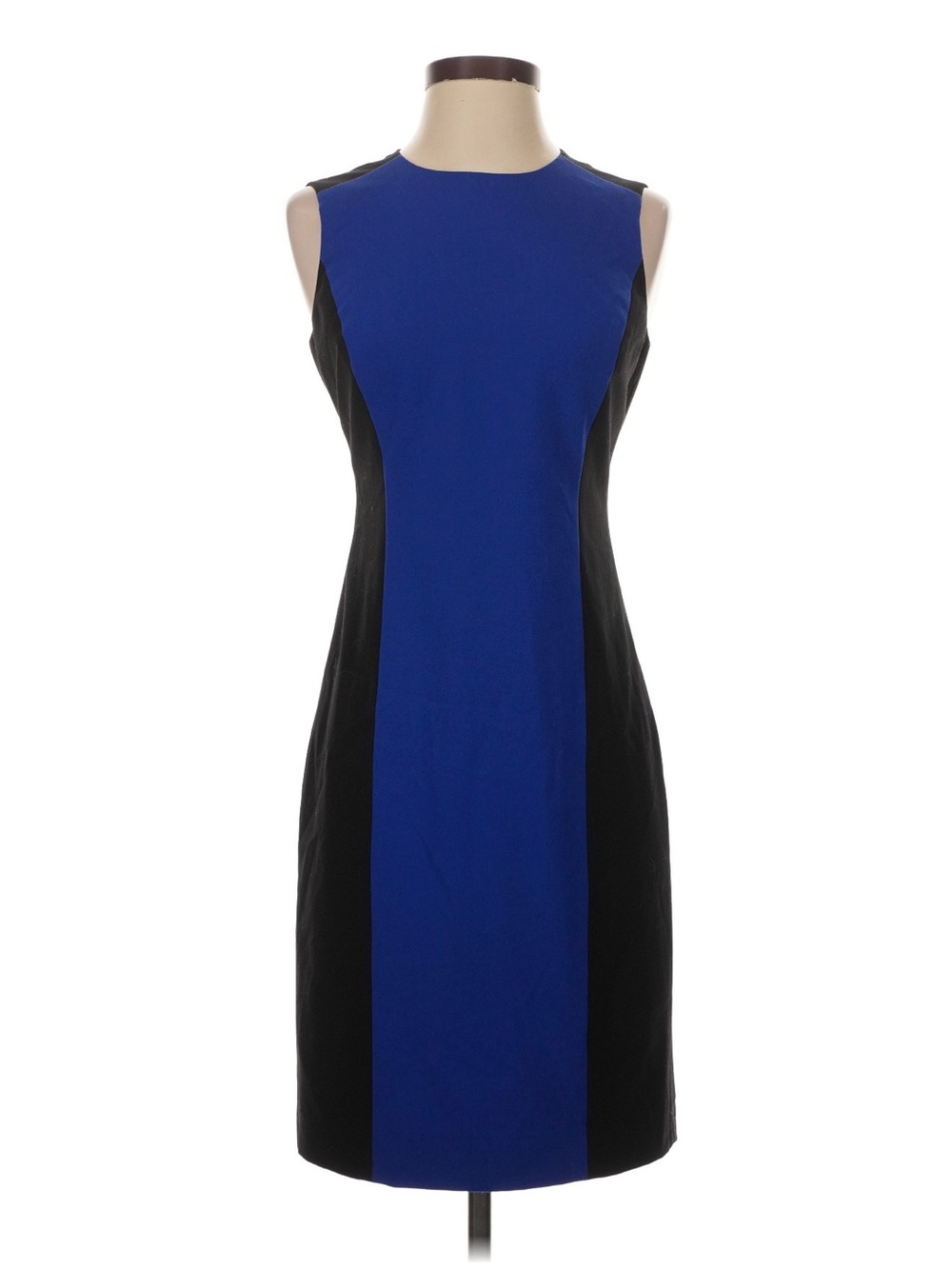 Calvin Klein Royal Blue and Black Panel Sheath Dress